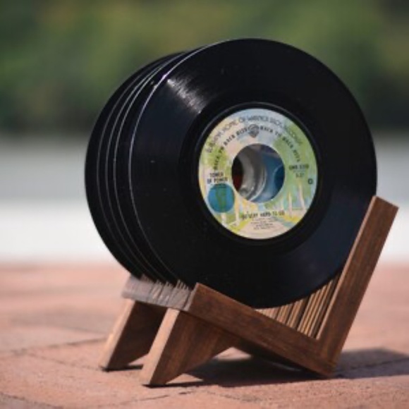 Wooden Mid-Century Vinyl Display Rack for 7 inch Records - Picture 1 of 1